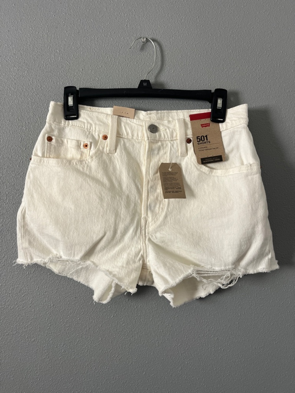 Levi’s 501 White Denim Shorts